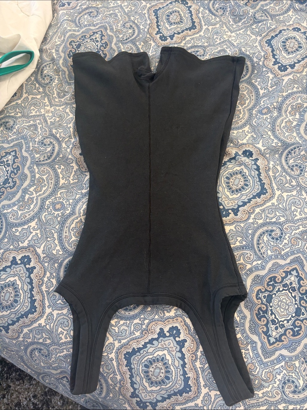 SKIMS Black Ribbed Tank Romper Jumpsuit